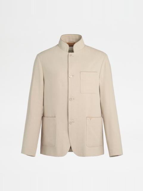 Tod's CASTELLO JACKET IN LINEN AND SILK - BEIGE