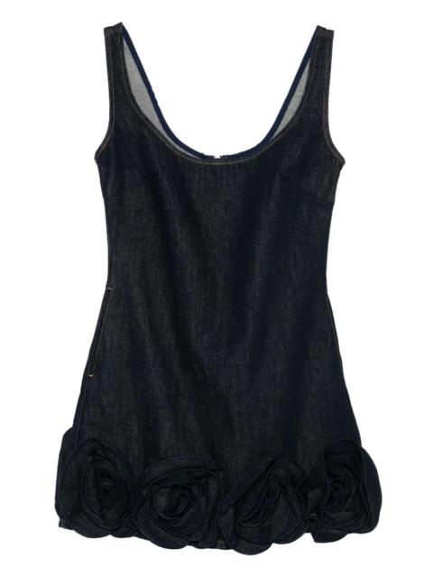 self-portrait Denim 3D Flower Mini Dress