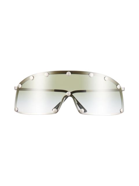 Rick Owens Rick Owens Shield Sunglasses in Silver Temple/Bosco Lens at Nordstrom