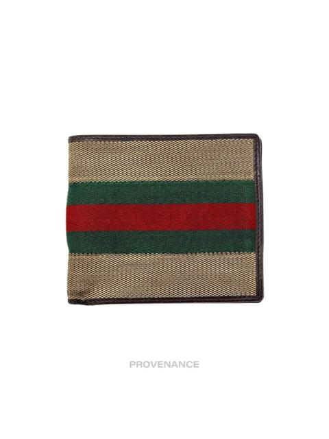 GUCCI Gucci Bifold Wallet - Raffia with Web