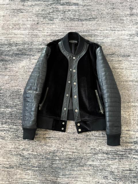 Balmain Balmain Homme Leather Sleeve Velvet Jacket 12AW