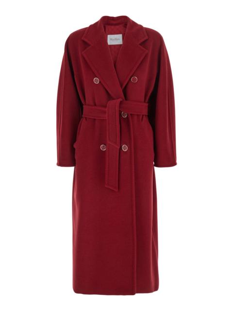 Max Mara Max Mara Women 'Manna' Red Double-Breasted Coat With Notched Revers And Belt On The Front In Wool Wo