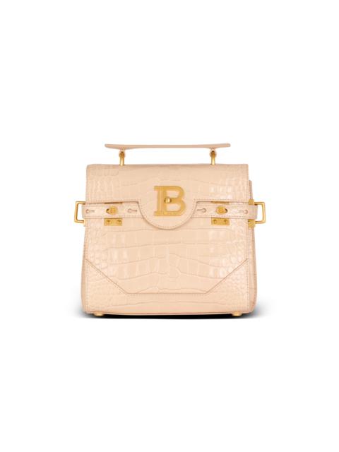 Balmain B-Buzz 23 bag in crocodile-embossed calfskin