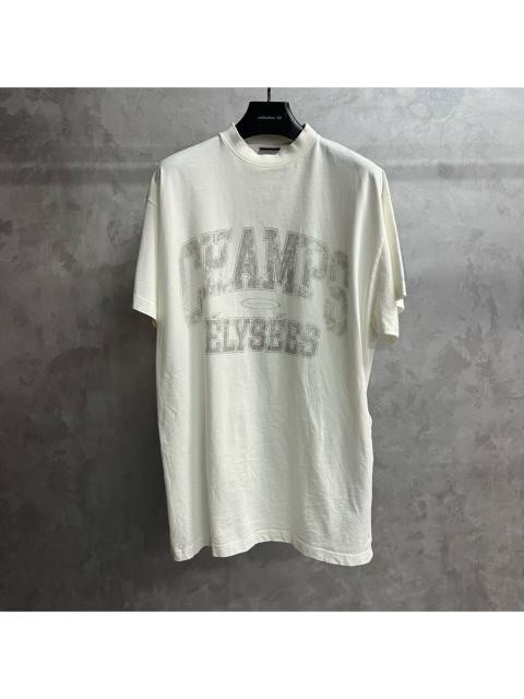 BALENCIAGA Balenciaga 2024 White Crew-Neck T-Shirt with Letter Print
