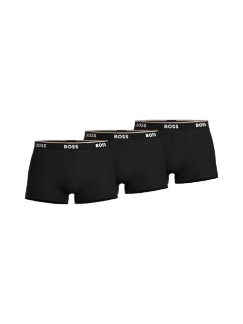 BOSS BOSS 3-Pack Power Stretch Cotton Trunks in Black at Nordstrom