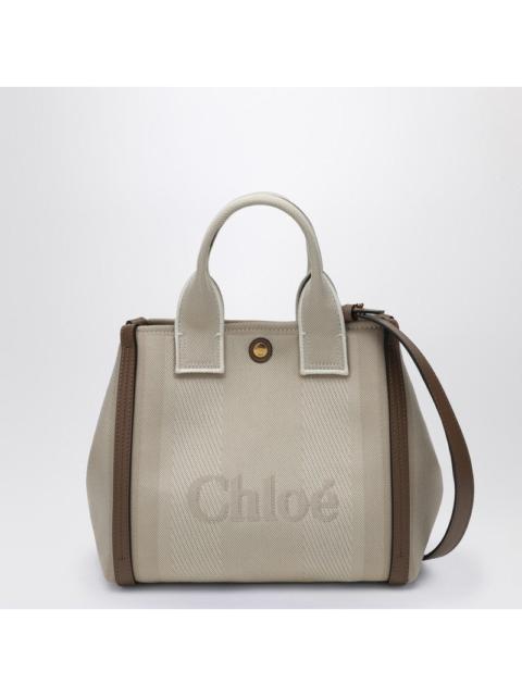 Chloé Chloé Carry Small Tote Bag In Beige Striped Canvas Women