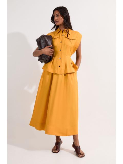 KAREN MILLEN Premium Viscose Linen Tie Waist Woven Skirt