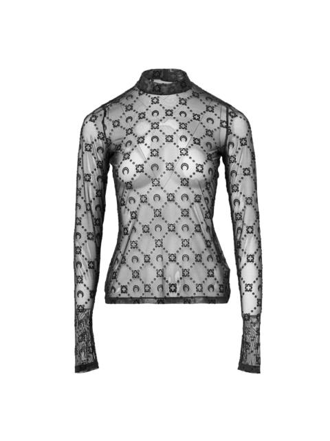 Marine Serre Moonogram Mesh Flock Tee