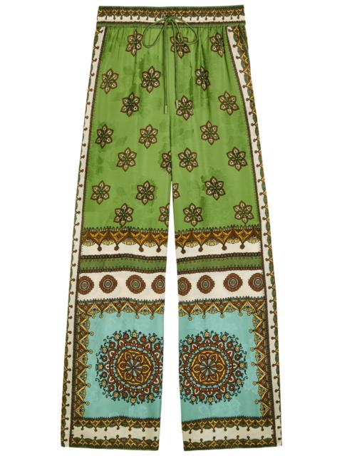 ALÉMAIS Alemais Contina Printed Wide-leg Satin Trousers