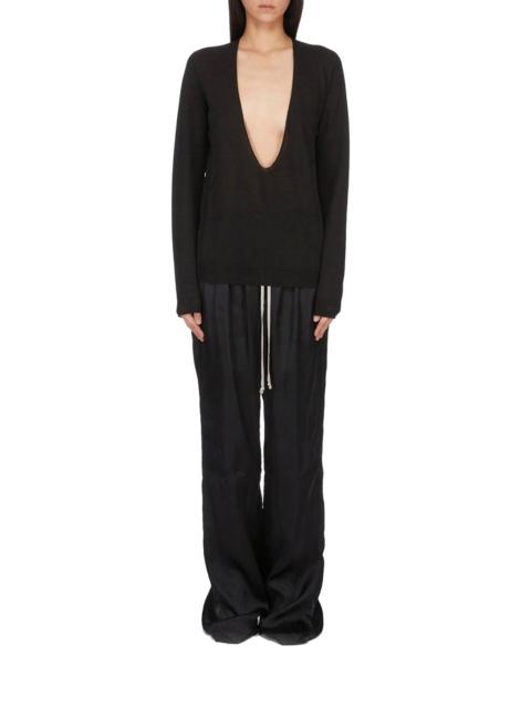 Rick Owens V-NECK SWEATER IN VIRGIN WOOL