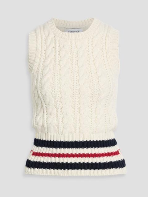 Thom Browne Striped cable-knit cashmere vest