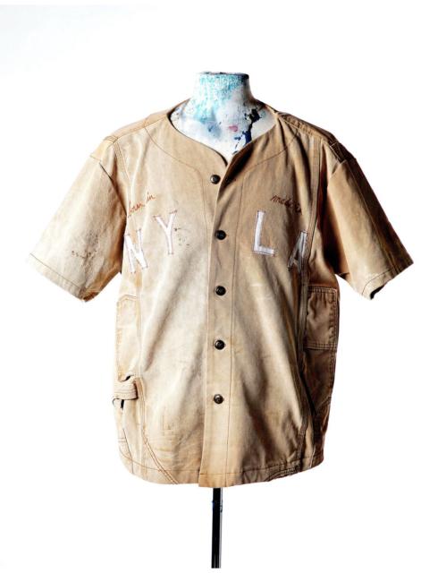 Greg Lauren $1250 Greg Lauren Tan Baseball Shirt