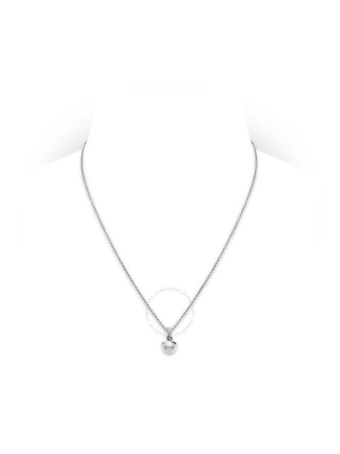 MIKIMOTO Mikimoto 18K White Gold 8MM Cultured Akoya Pearl & Diamond Twist Pendant Necklace