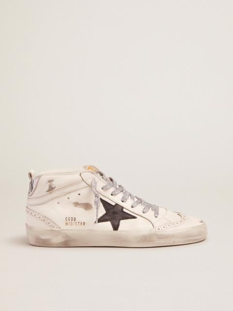 Golden Goose Mid-Star sneakers with laminated heel tab and glittery laces