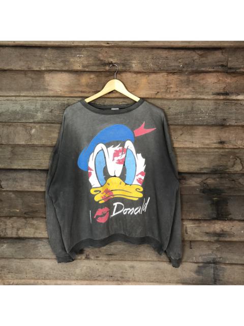 Other Designers Vintage - Disney I Love Donald Grey Faded vintage Sweatshirt #4754