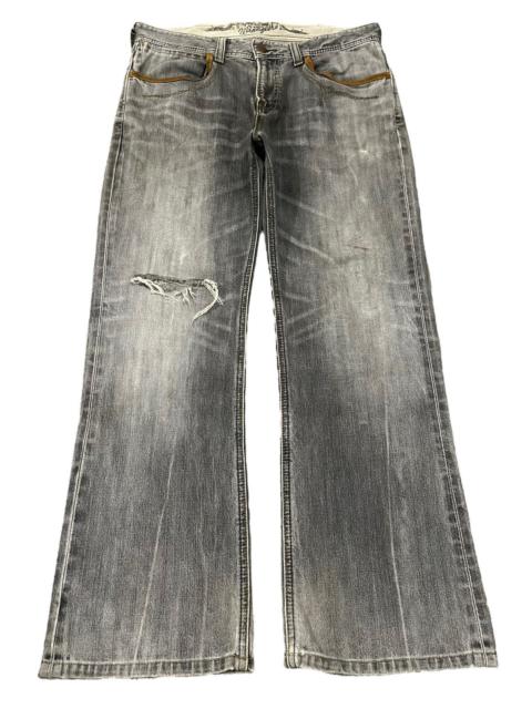 Other Designers Distressed Denim - Vintage 90s Wrangler Faded Wash Distressed Wide Leg Jeans
