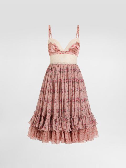 Dolce & Gabbana Small flower bouquets-print chiffon dress