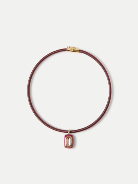 VERONICA BEARD BURGUNDY CORD PENDANT NECKLACE