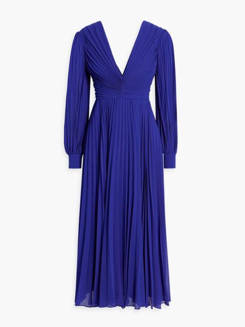Other Designers Plissé-chiffon midi dress
