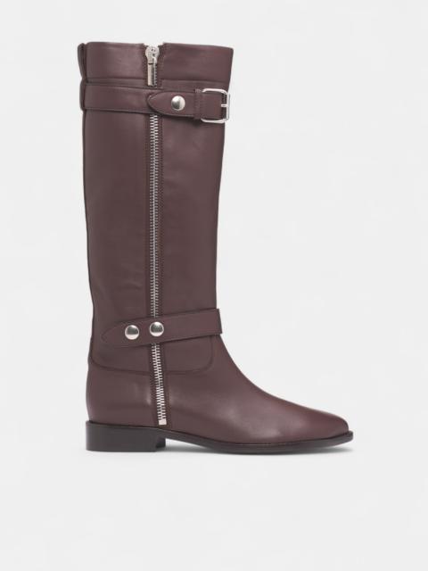 NICCOLÒ PASQUALETTI Brown Obliqua Calfskin Zip Boots