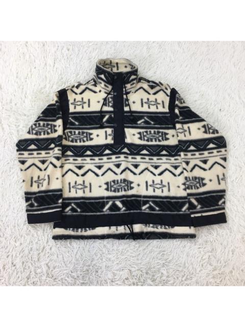 Other Designers Native - Japanese Navajo 1/2 Buttons Fleece Sweater