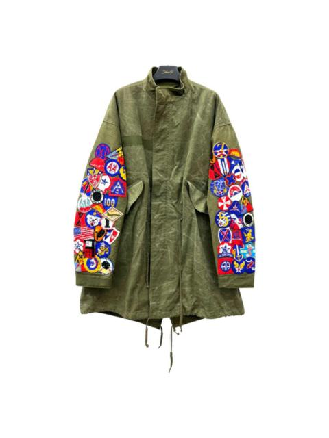 Patchwork fishtail parka jacket