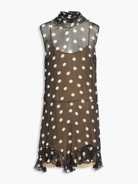 Stella McCartney Ruffled polka-dot silk-georgette dress