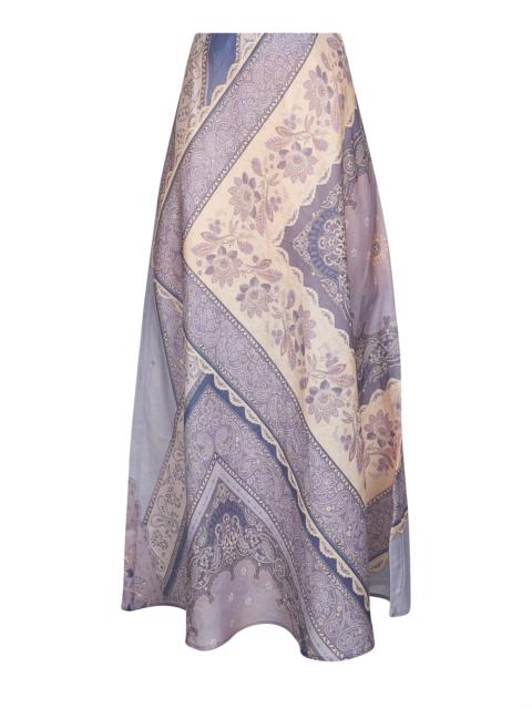 Zimmermann Zimmermann Women Blue Bandana Print Linen Lucky Long Skirt