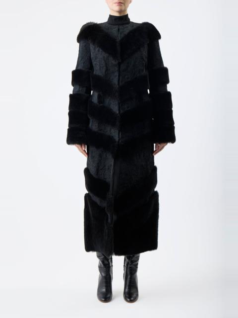 GABRIELA HEARST Hugh Coat in Black Suede with Shearling