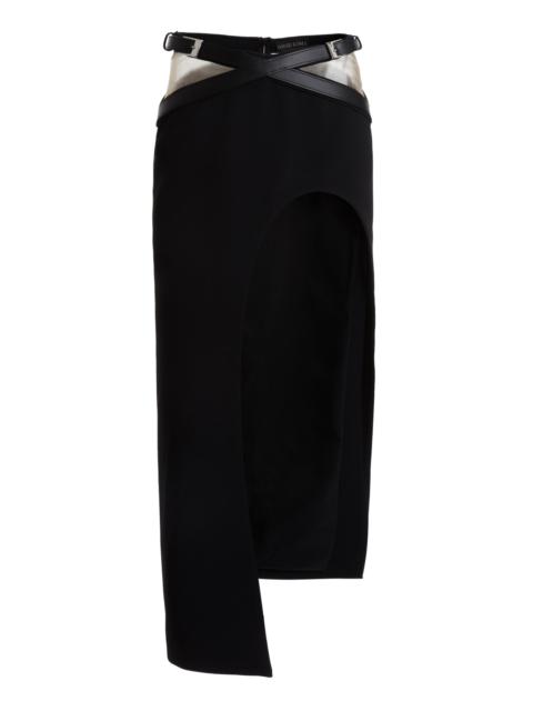 David Koma Buckle-Detailed  Midi Skirt black