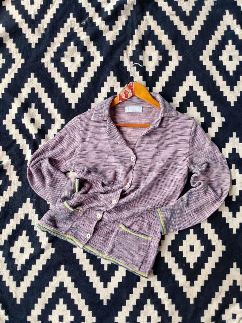Missoni Vintage Missoni Italy Striped Merino Knit Patch Pocket