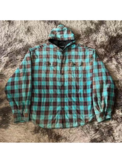 BALENCIAGA Balenciaga plaid drawstring hooded long-sleeved shirt jacket