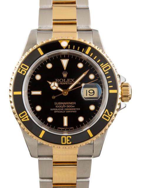 ROLEX Men's Rolex Submariner Ref 16613 Black Dial