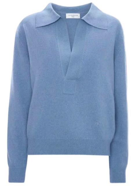 Victoria Beckham Genevieve Polo Jumper In Merino Wool Women