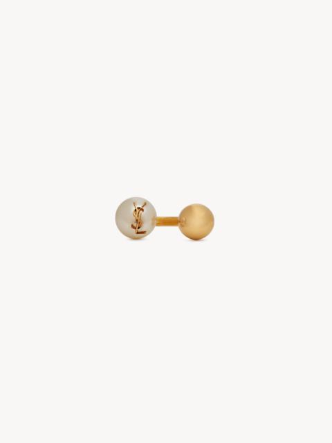 SAINT LAURENT ysl pearl and ball ring in metal