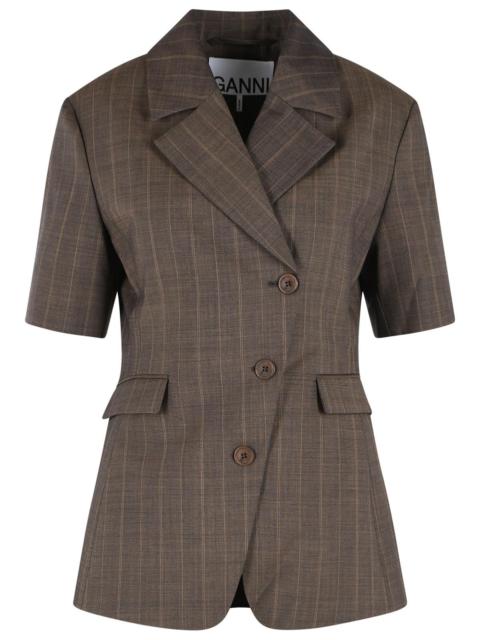 GANNI Ganni Brown Wool Blazer Women