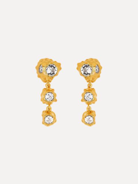 Oscar de la Renta TEXTURED METAL TRIPLE DROP EARRINGS
