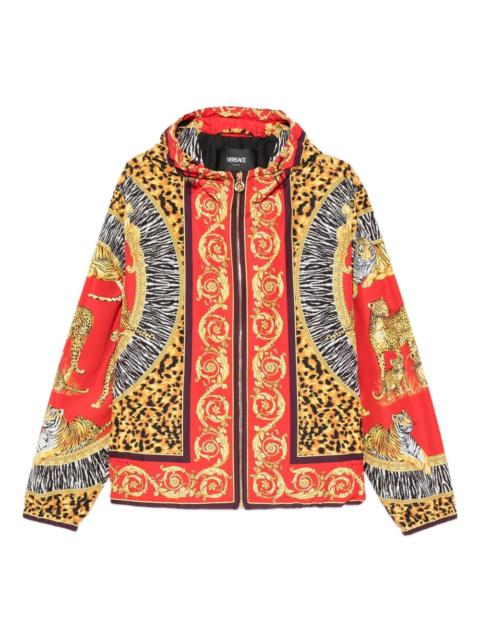 VERSACE Animalier zip-up hooded jacket