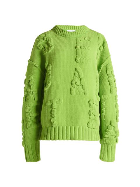 Bottega Veneta Logo-Knit Chenille Sweater green