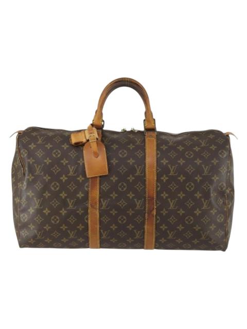 Louis Vuitton Keepall leather travel bag