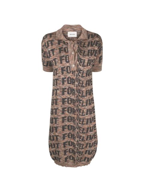 HENRIK VIBSKOV SIGNED POLO DRESS - BLACK DELIVERY MELANGE