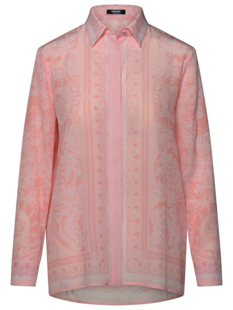 Versace Woman 'Barocco' Pink Silk Shirt