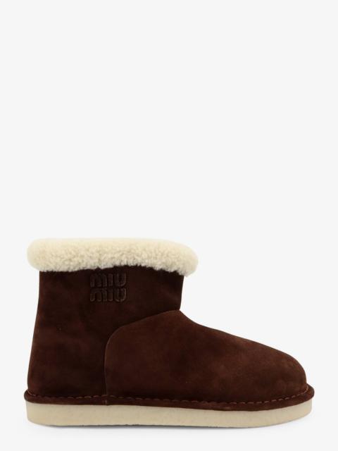 Miu Miu Miu Miu Suede Ankle Boots Brown Women