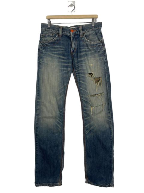 Other Designers Edwin Zipper Pocket Zipper Fly Distressed Jeans