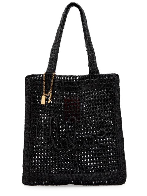 Chloé Chloe Summer Banana Logo Raffia Tote