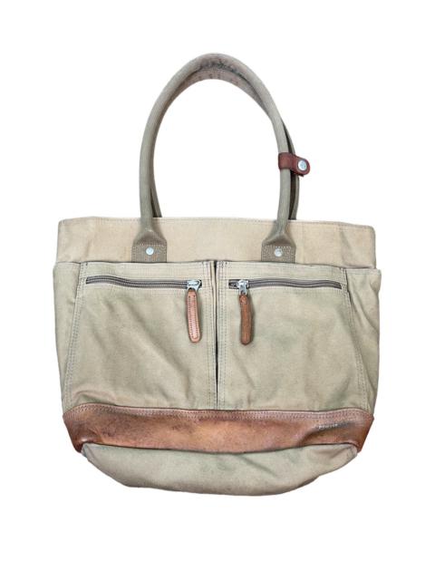 PORTER Vintage Porter Leather Canvas multipocket Tote Bag