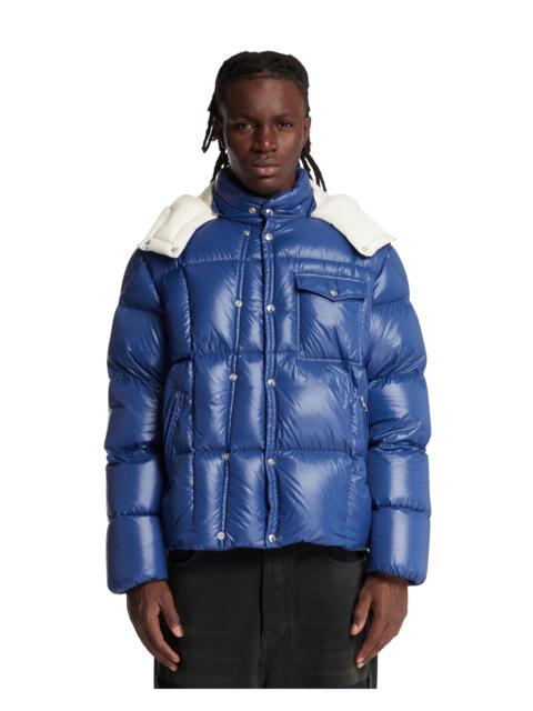 Moncler Blue Serfanto Short Hooded Down Jacket