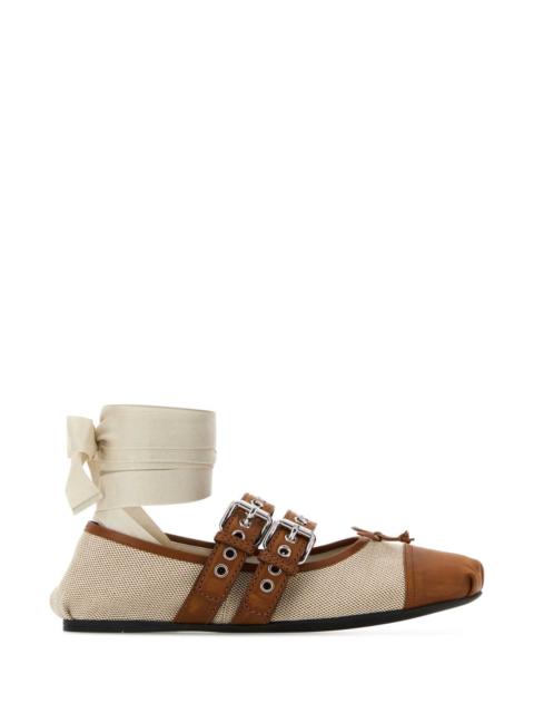 Miu Miu Miu Miu Women Two-Tone Canvas Ballerinas