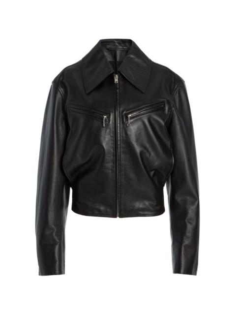 Lemaire Boxy Leather Jacket black