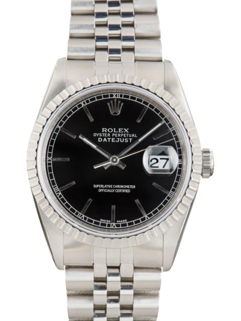 ROLEX Used Rolex Datejust 36 Black Dial 16220 Steel Jubilee
